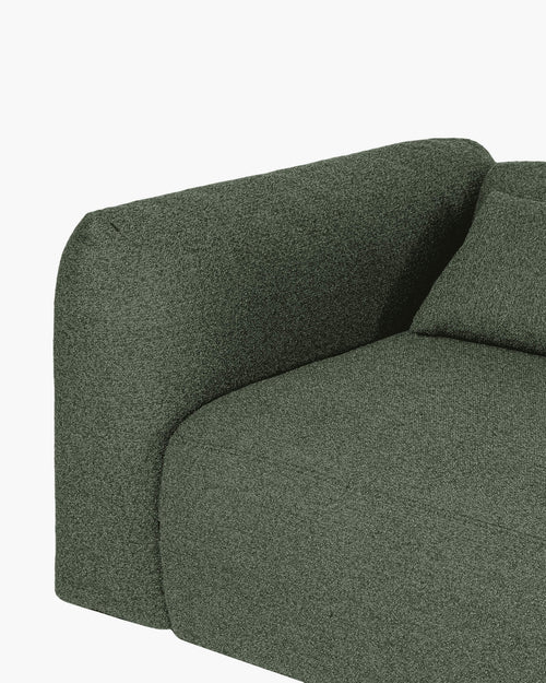 noo.ma Yaro 3-zits slaapbank - Thyme Green Bouclé, 140x200 cm slaapoppervlak