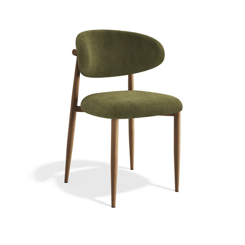 Premium Interiors - Set van 2 stoelen LINA - krullend fluweel vintage groen 52cm