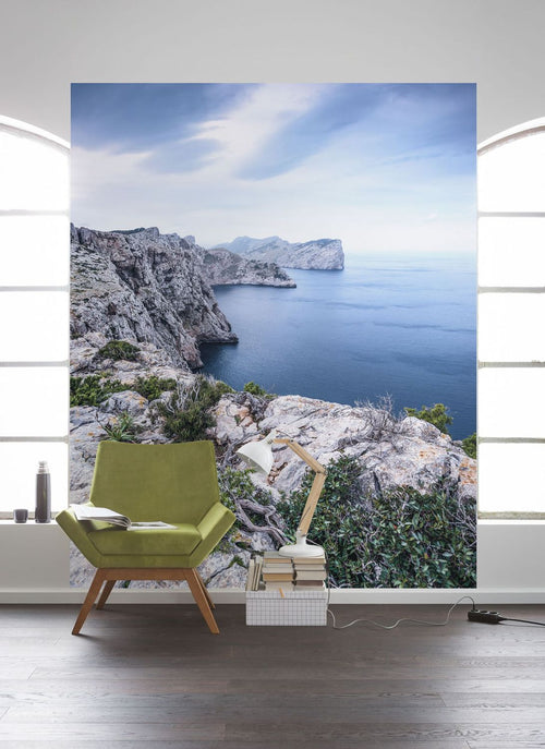 Sanders & Sanders fotobehang strand blauw en grijs - 200 x 250 cm - 612487