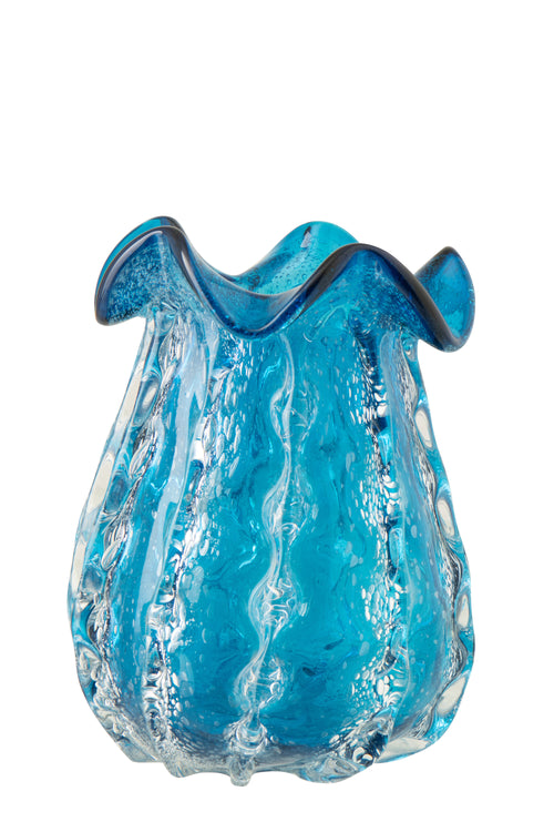J-Line vaas Ralph - glas - blauw - large