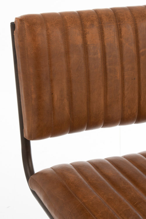 J-Line stoel Retro - leder - cognac - 2 stuks