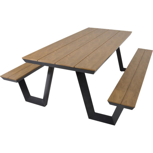 Lesli Living picknickset Arezzo - antraciet - 200x89x75cm