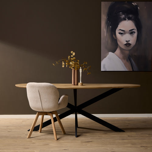 Starfurn  eettafel Lou - bruin - 98x210x76cm