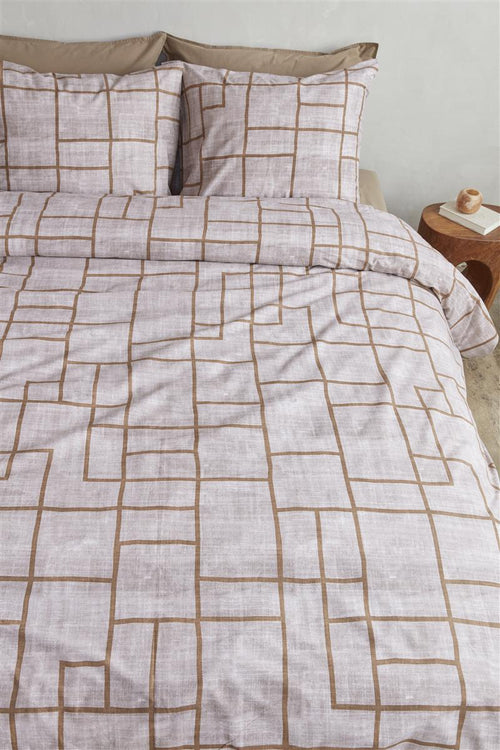 vtwonen dekbedovertrek Pojagi - 140x200/220 cm - steenrood - vtwonen shop