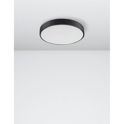 Merano Bedford 40cm Geïntegreerde LED Semi Flush Light Sandy Zwart Aluminium Mat Wit LED 24W 1380Lm 3000K