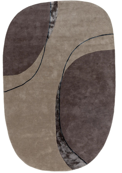 benuta wollen vloerkleed Shape - taupe - 160x230 cm
