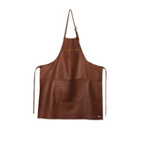 Dutchdeluxes Luxe schort met rits Klassiek Bruin - vtwonen shop