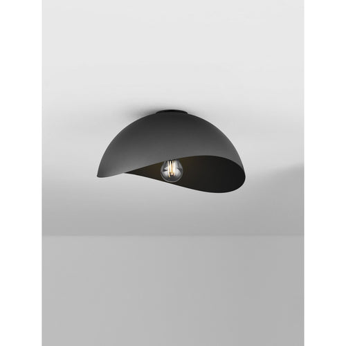 Nova Luce OPSI 30 cm komvormige plafondlamp, halfverzonken, donkergrijs, zandkleurig zwart, E27 fitting, 1x12W