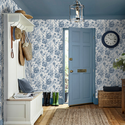 Laura Ashley Vliesbehang - Adwick Trail Dark Seaspray