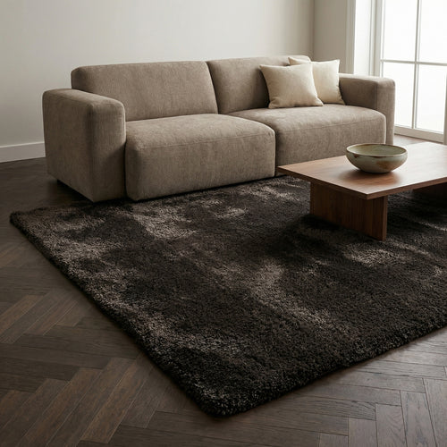 DÉJA Living Vloerkleed Lavar Mix - Donkerbruin Stof - 200x200cm