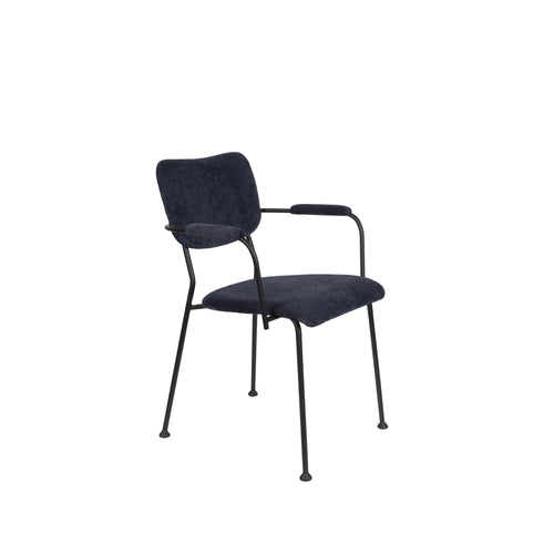 Zuiver Benson Eetkamerstoelen met armleuning Donkerblauw - Set van 2 - vtwonen shop