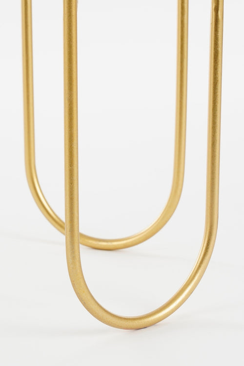 Mica Decorations Donau Bloempot op Standaard - Set van 2 - Metaal - H45 x Ø23 cm - Lichtgroen, Goud - vtwonen shop