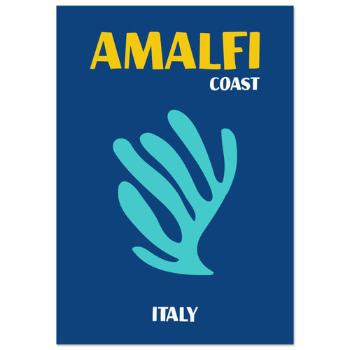 Artfulprints Poster met Lijst Italië - Amalfi   - 30x40 cm - Blauw