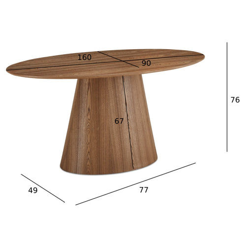 Furnhouse eettafel Tango - Natuurlijk eikenhout - 160x90 cm