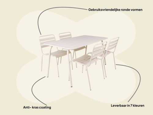 MaximaVida metalen tuinset Max ivoor 150 cm