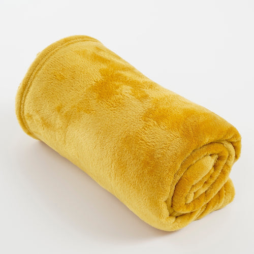 Mica Decorations Famke Fleece Plaid - L180 x B130 cm - Geel - vtwonen shop