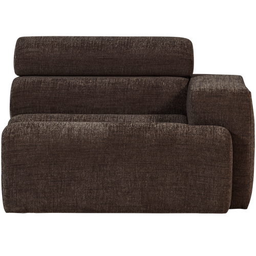 WOOOD 1-zits element bank arm rechts Novi - Polyester - Donkerbruin - 86x109x113
