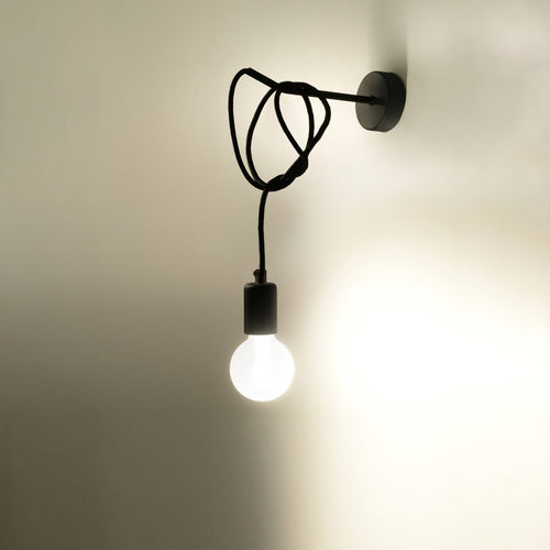 Sollux Lighting Wandlamp EDISON zwart - 8x23x100cm