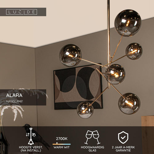 Lucide hanglamp ALARA - 6xG4 - Goud