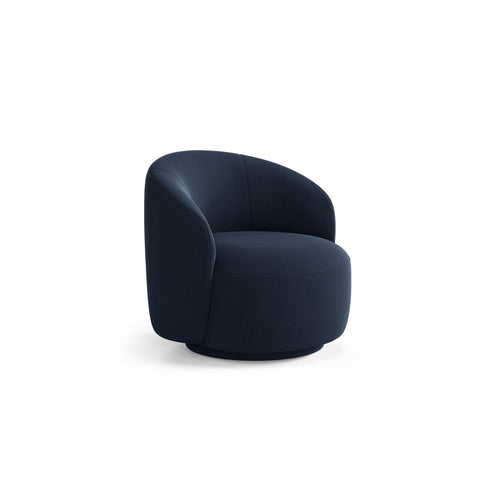 Cosmopolitan Design - Draaistoel Savona structurele stof koningsblauw - 83x86x76.5cm