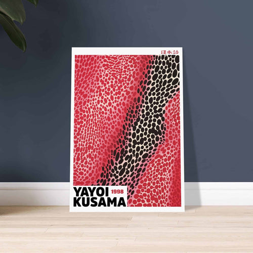 Artfulprints Poster met Lijst Yayoi Kusama - Red sensation   - 50x70 cm - Rood