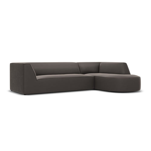 Cosmopolitan Design - Modulaire hoekbank rechts Siena 4-zits, flueel donkergrijs - 180x273x69cm