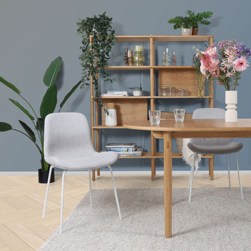 Nolon Nora-Fé Eetkamerstoelen Set van 2 - Lichtgrijs - Witte Poten - vtwonen shop