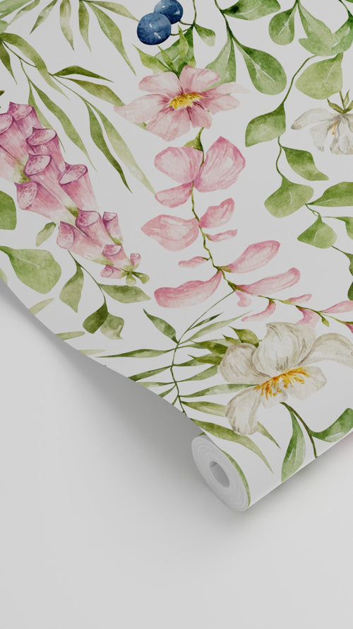 ESTAhome behang veldbloemen multicolor op wit - 50 x 900 cm - 131055 - vtwonen shop