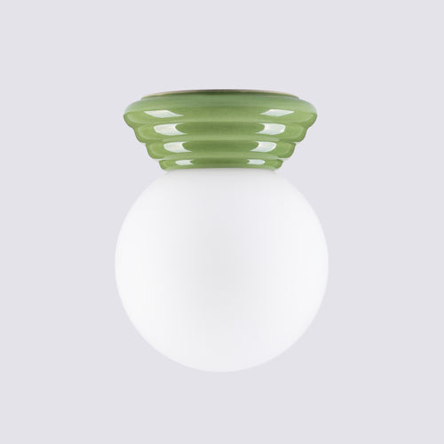 Sollux Lighting Plafondlamp ZORI groen IP44 - 12x16x12cm