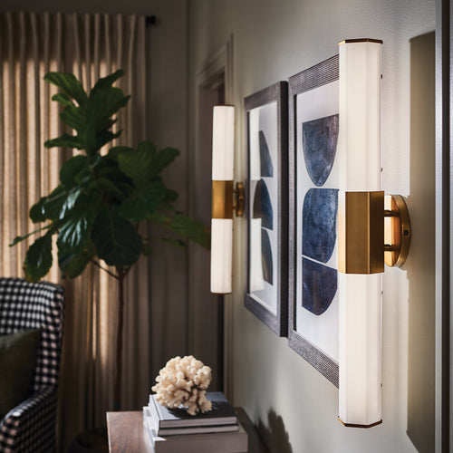 Elstead Hinkley Facet Geïntegreerde LED Badkamer Wandlamp Heritage Messing, 3000K, IP44