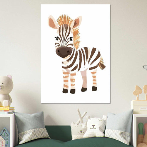 Artfulprints Poster Lieve zebra   - 70x100 cm - Zwart / Wit