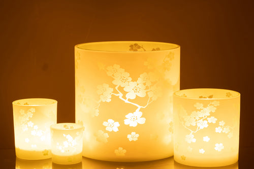 J-Line windlicht Bloemen -  glas - groen - extra large - vtwonen shop