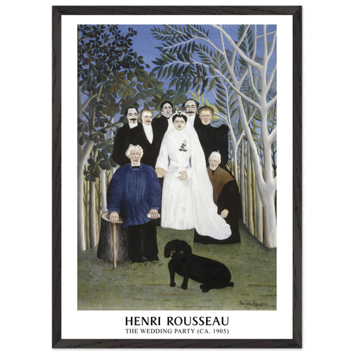 Artfulprints Poster met Lijst Henri Rousseau - The wedding party   - 50x70 cm - Meerkleurig
