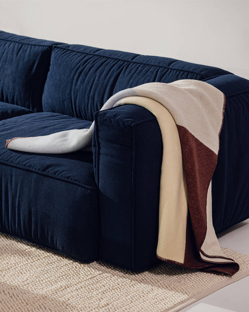 noo.ma Lobi 3-zits slaapbank - Storm Blue Corduroy, 140x190 cm slaapfunctie