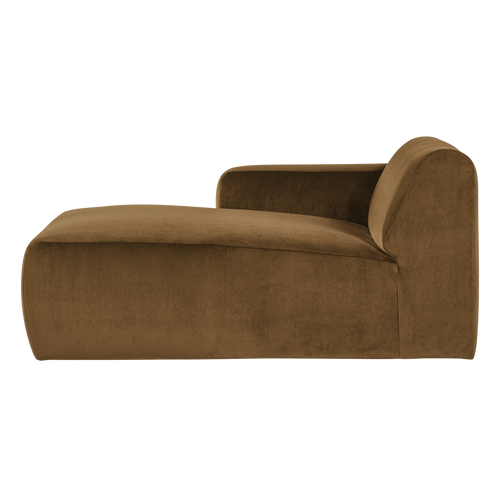 WOOOD chaise longue bank links Mojo Base - Velvet - H.geel - 74x112x162