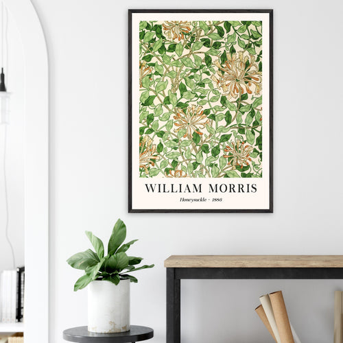 Artfulprints Poster met Lijst William Morris - Honeysuckle 1886   - 70x100 cm - Groen