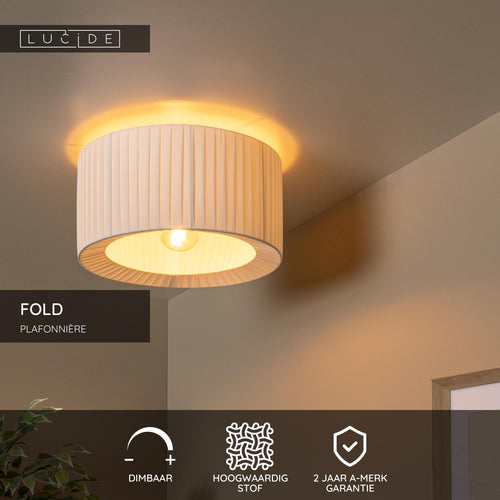Lucide plafonnière FOLD - 1xE27 - Wit