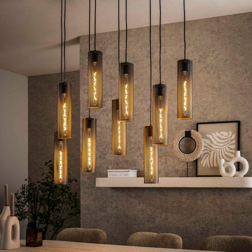 Giga Meubel Hanglamp Tube Mesh - Zwart Metaal - 100x30x150cm
