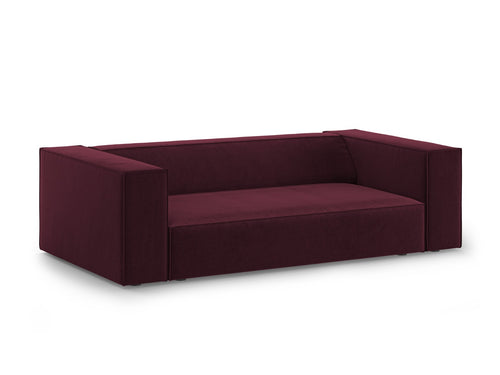 Cosmopolitan Design Bank Arendal 2-zits, chenille met ribbeleffect robijn - 102x180x70cm