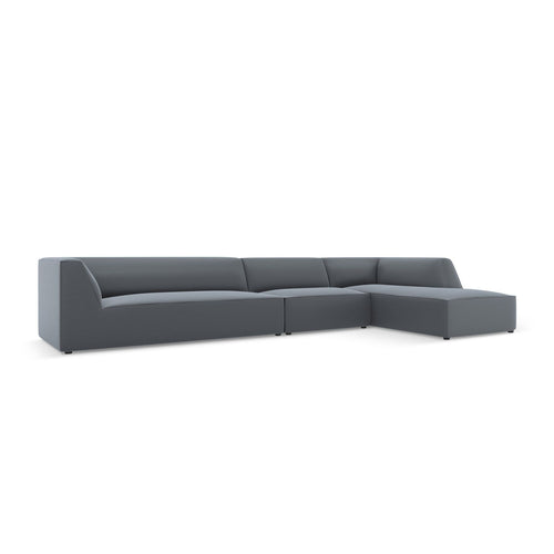 Cosmopolitan Design - Modulaire hoekbank rechts Siena 5-zits, imitatieleer donkerblauw - 180x366x69cm