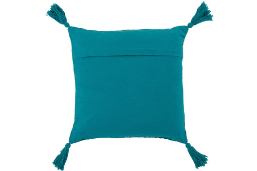 J-Line kussen Vierkant Fayola - katoen - turquoise