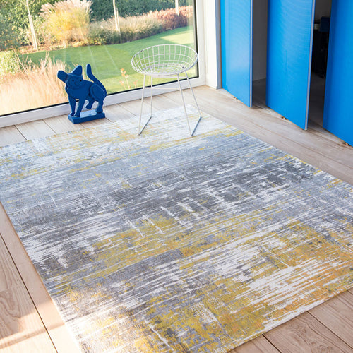 Louis De Poortere binnen & buiten machinewasbaar vloerkleed Atlantic Streaks van 70% gerecycled PET - geel - 140x200cm