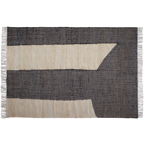 WOOOD vloerkleed Lias - Jute/Katoen -Zwart - 1x200x300 - vtwonen shop