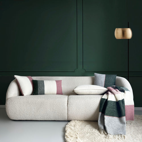 Malagoon plaid Festivity - mist roze - 140x200cm 100% wol