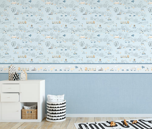 Sanders & Sanders behang linnenstructuur blauw - 53 cm x 10 m - 640319 - vtwonen shop