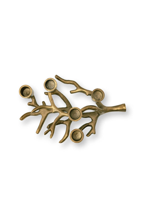 vtwonen - Kandelaar Tak - Metaal - Goud - 24x13x9.5 cm