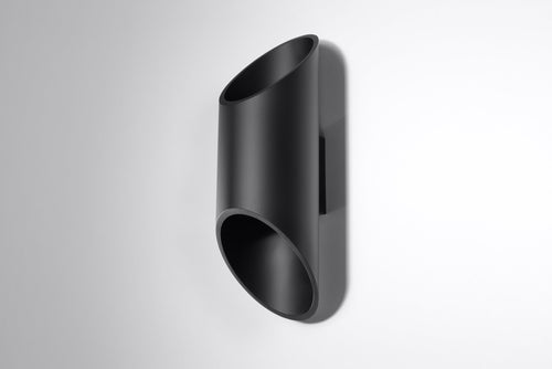 Sollux wandlamp Penne - 1 lichts - 12  x 30   cm - zwart