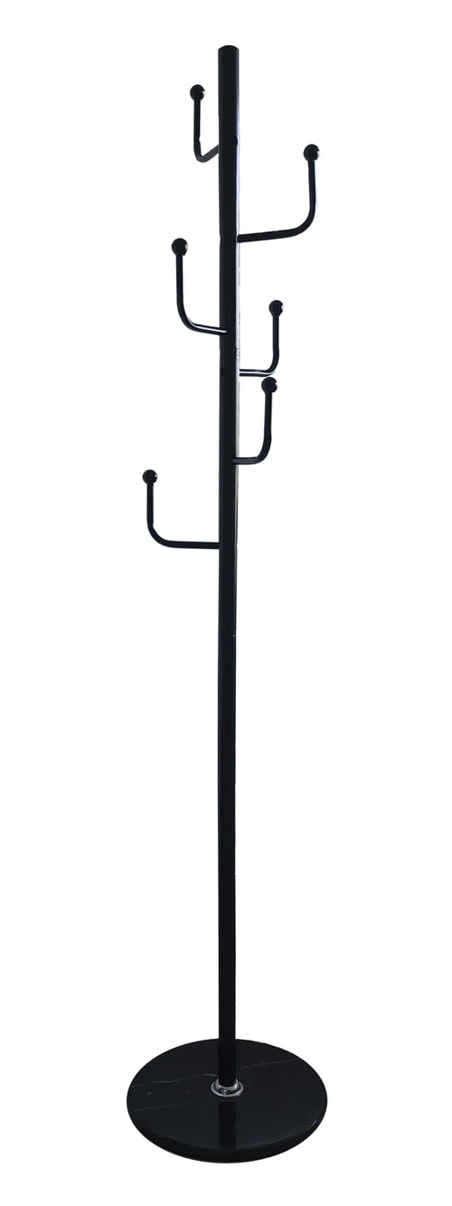 Furnilux Kapstok - Staand - Metaal/Zwart - Marmeren Voet - 37x176 cm