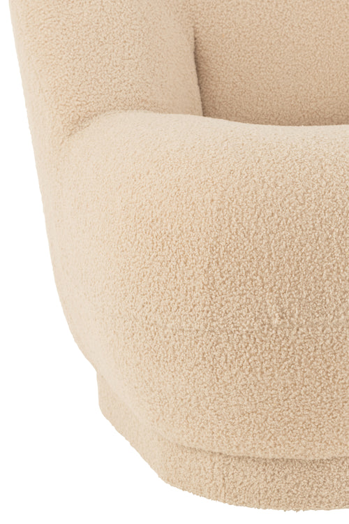 J-Line zetel Teddy Bouclé - textiel - beige