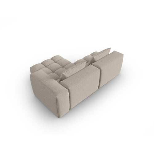 Cosmopolitan Design - Modulaire hoekbank rechts Verona 3-zits, structurele stof zand - 145x205x70cm